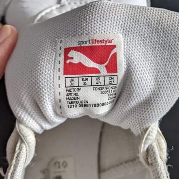 White and Black Puma Sneakers - Picture 6 of 6